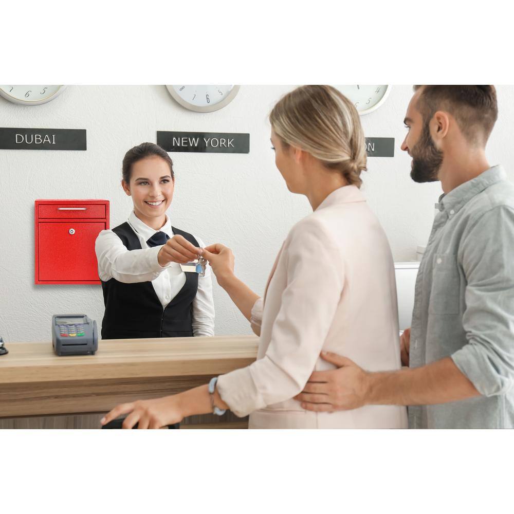 AdirOffice Medium Ultimate Red Wall Mounted Mail Box Mailbox 631-05-RED-PKG