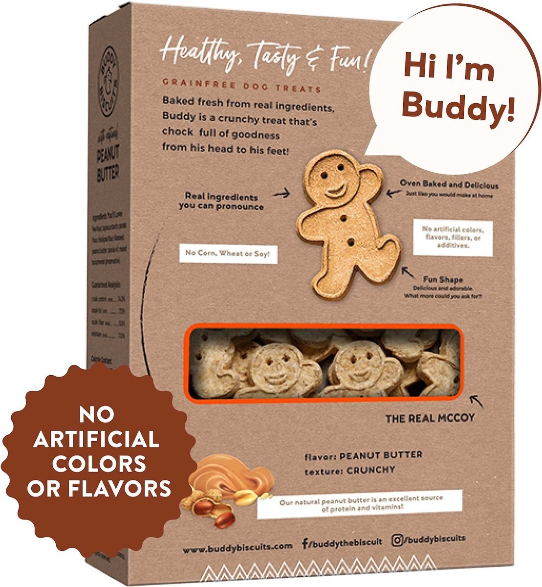 Buddy Biscuits Grain-Free Oven Baked with Homestyle Peanut Butter Dog Treats