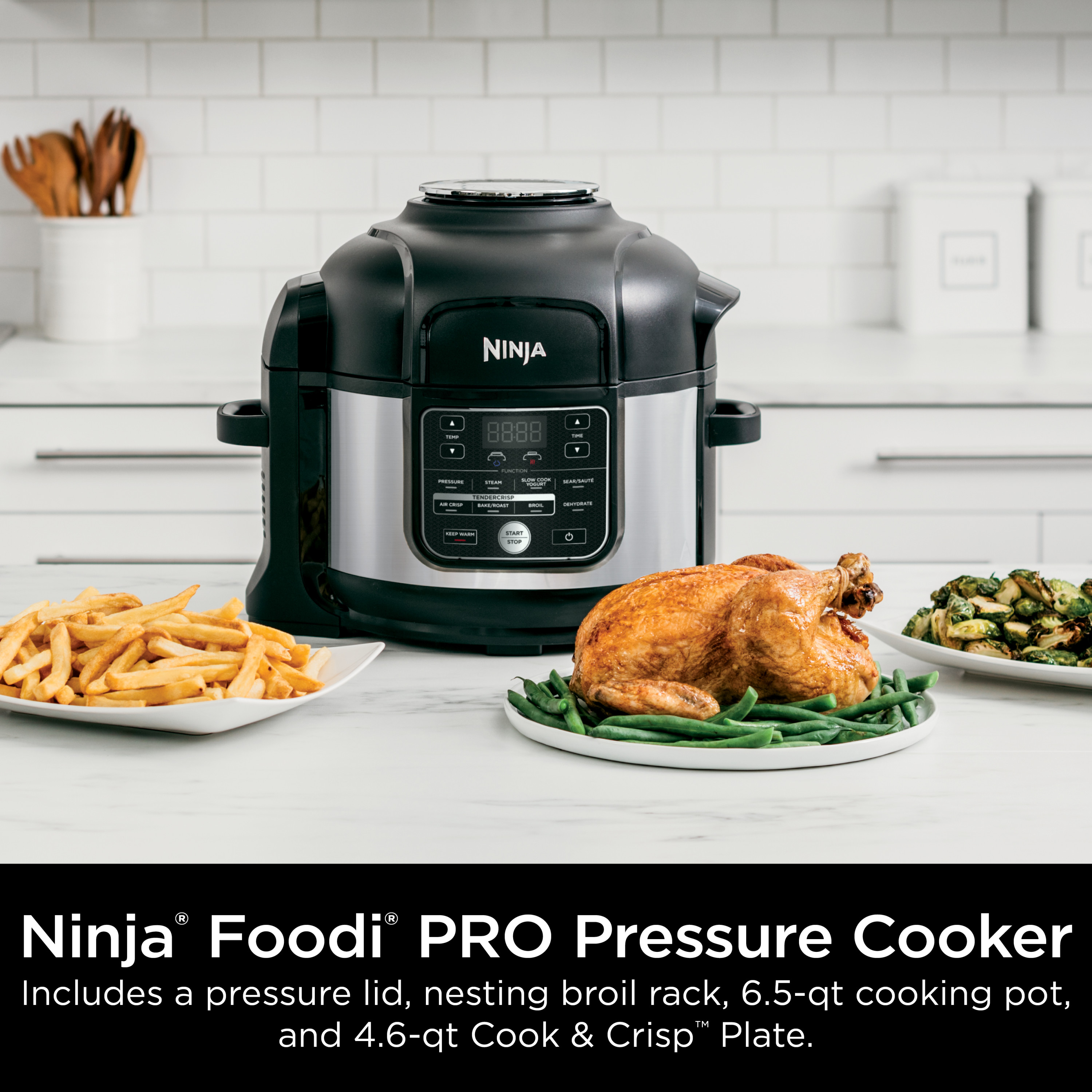 Ninja Foodi 10-in-1 6.5-Quart Pro Pressure Cooker Air Fryer Multicooker， Stainless