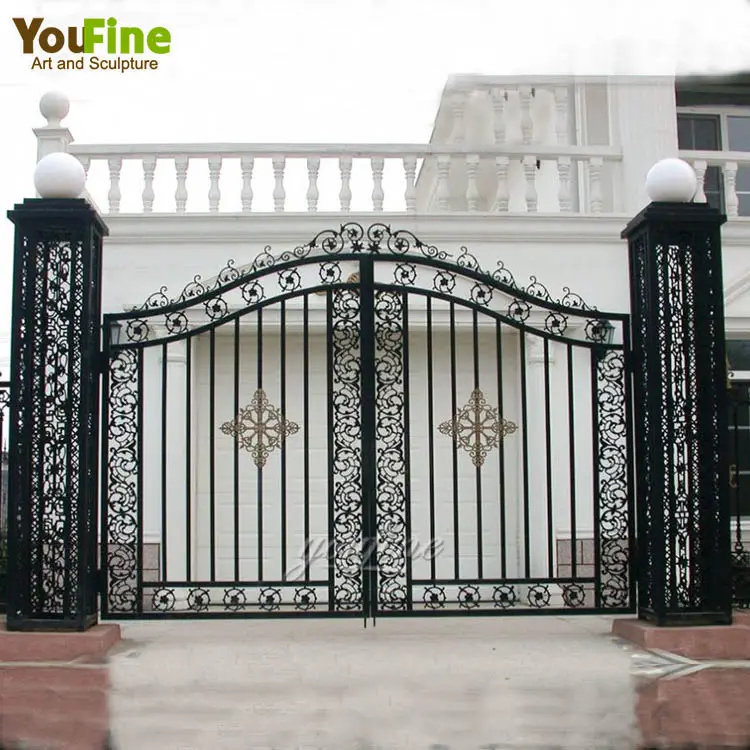 Outdoor Good Price Hot Sale Customized Wrought Iron Pipe Main Design Gate For Sale