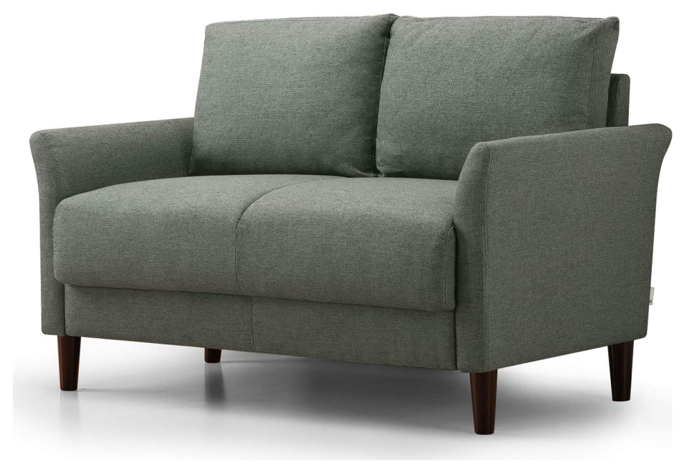 Contemporary Loveseat  Tapered Legs With Polyester Upholstered Seat   Midcentury   Loveseats   by Decor Love  Houzz