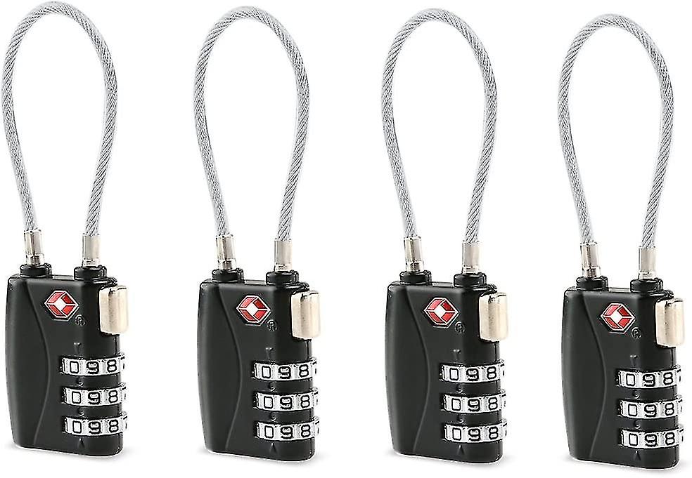 Travel Security Cable Luggage Combination Lock 3 Digit Password Lock Padlock 4