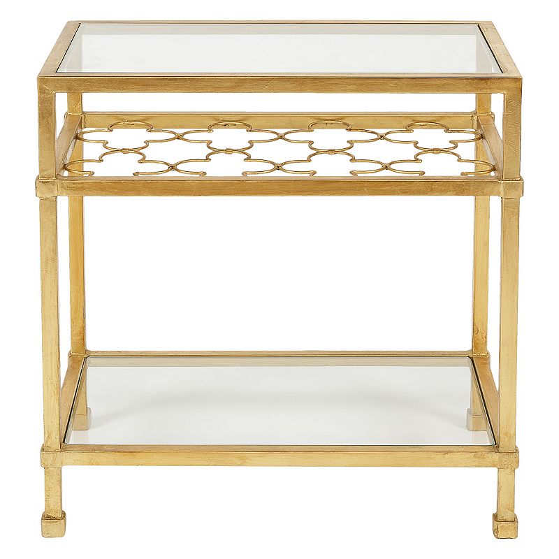 Safavieh Couture Gold Finish Quatrefoil End Table