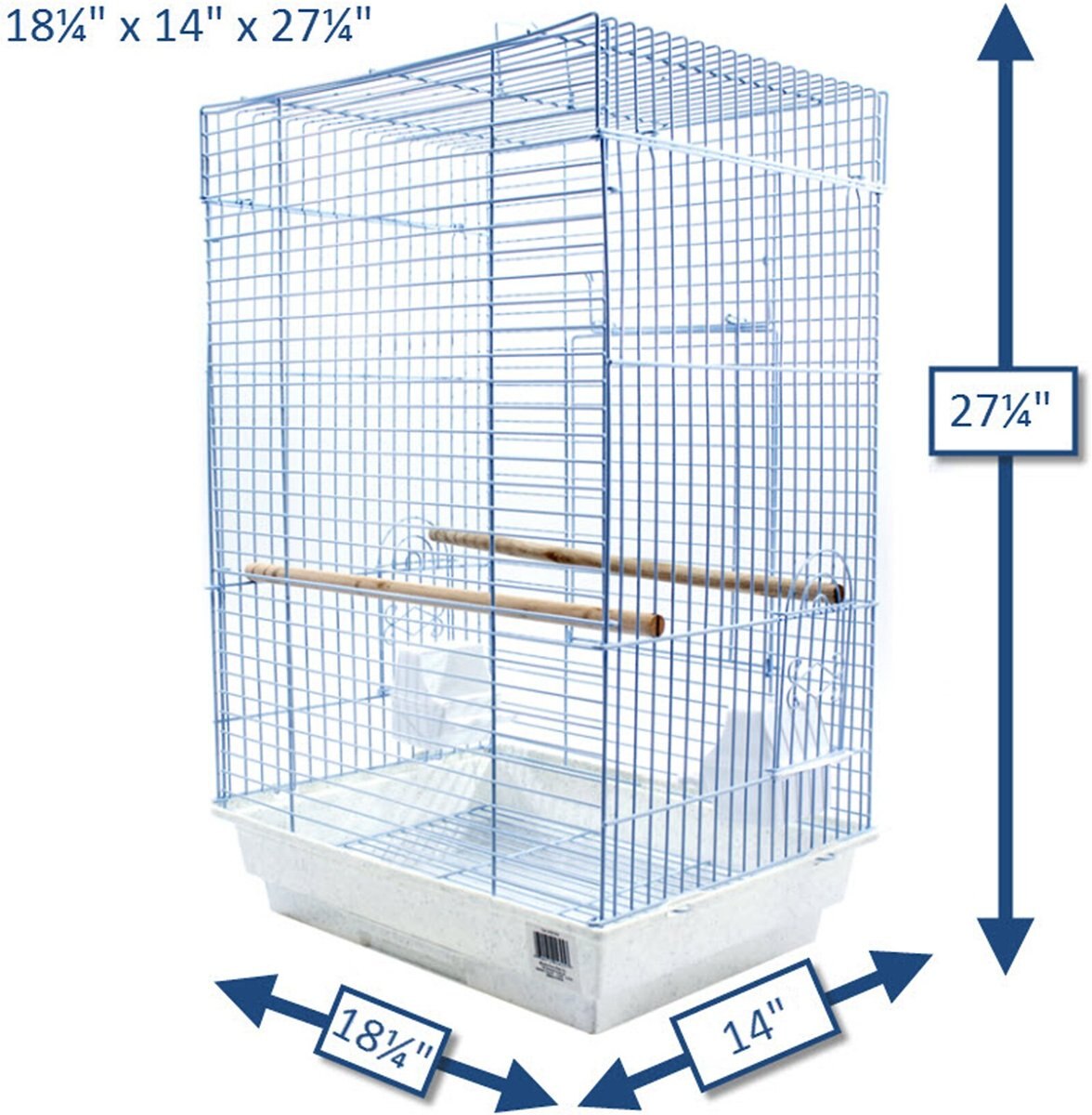 Penn-Plax Medium Bird Kit Square Bird Cage， White