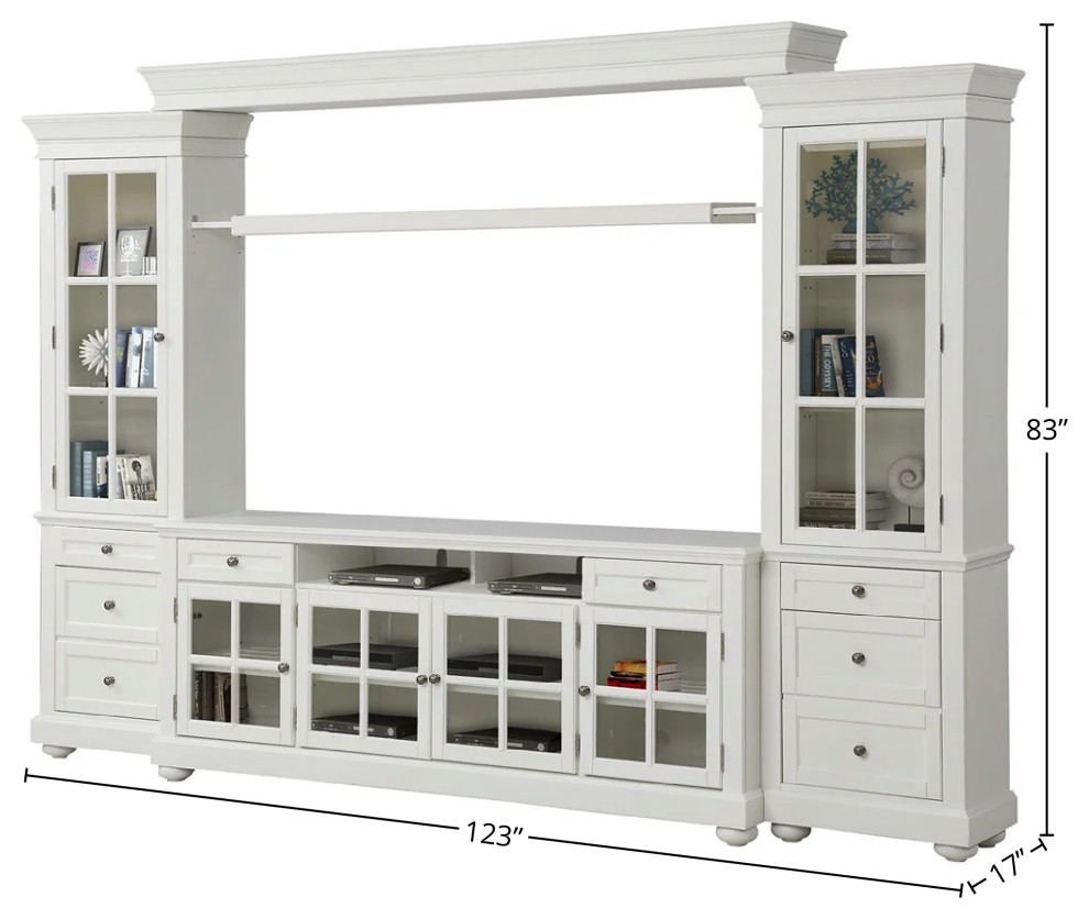 Parker House Cape Cod 4 piece 76 quotEntertainment Wall   Traditional   Entertainment Centers And Tv Stands   by Parker House  Houzz