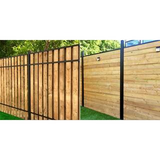 Slipfence 3 in. x 3 in. x 100 in. Black Powder Coated Aluminum Fence Post Includes Post Cap SF2-PK308