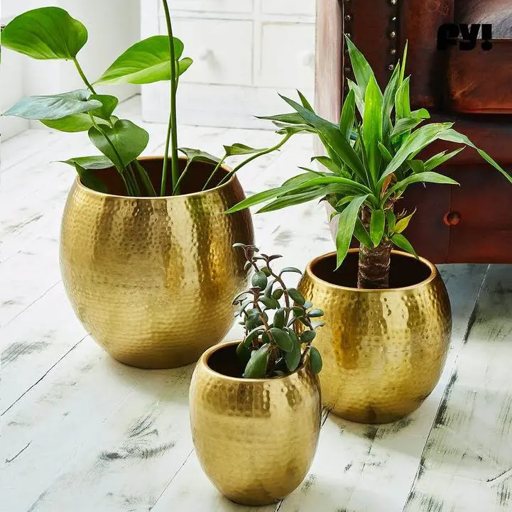 Best Classic Design Metal Planters for Garden Home Decorative Plant Custom Logo Flower Pot Luxury Floor Planter