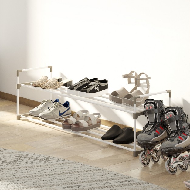 Home complete 2 tier Shoe Rack For 10 Pairs White