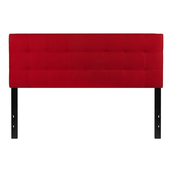 Offex Contemporary Tufted Upholstered Queen Size Panel Headboard in Red Fabric - - 27413802