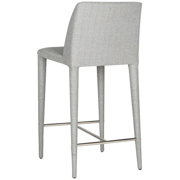 SAFAVIEH Mid-Century 26-inch Garretson Grey Linen Counter Stool (Set of 2) - 22.6