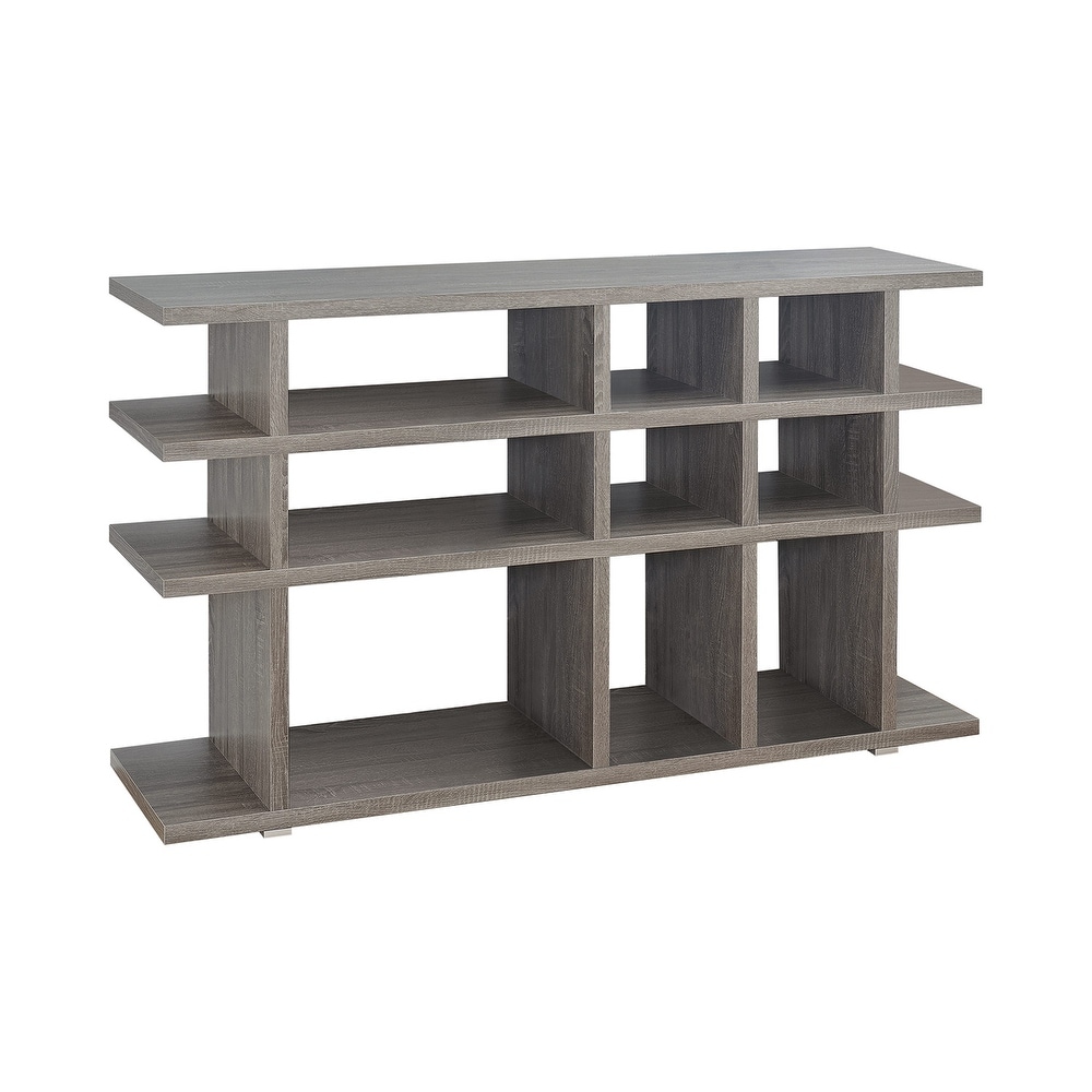 4 Tier Wood Bookcase in Weathered Grey