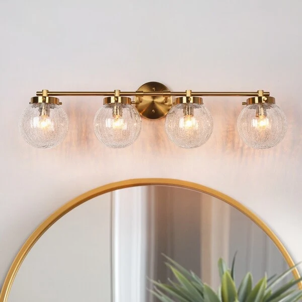 Bola Modern Gold LED Bathroom Vanity Light Glass Wall Sconces for Powder Room