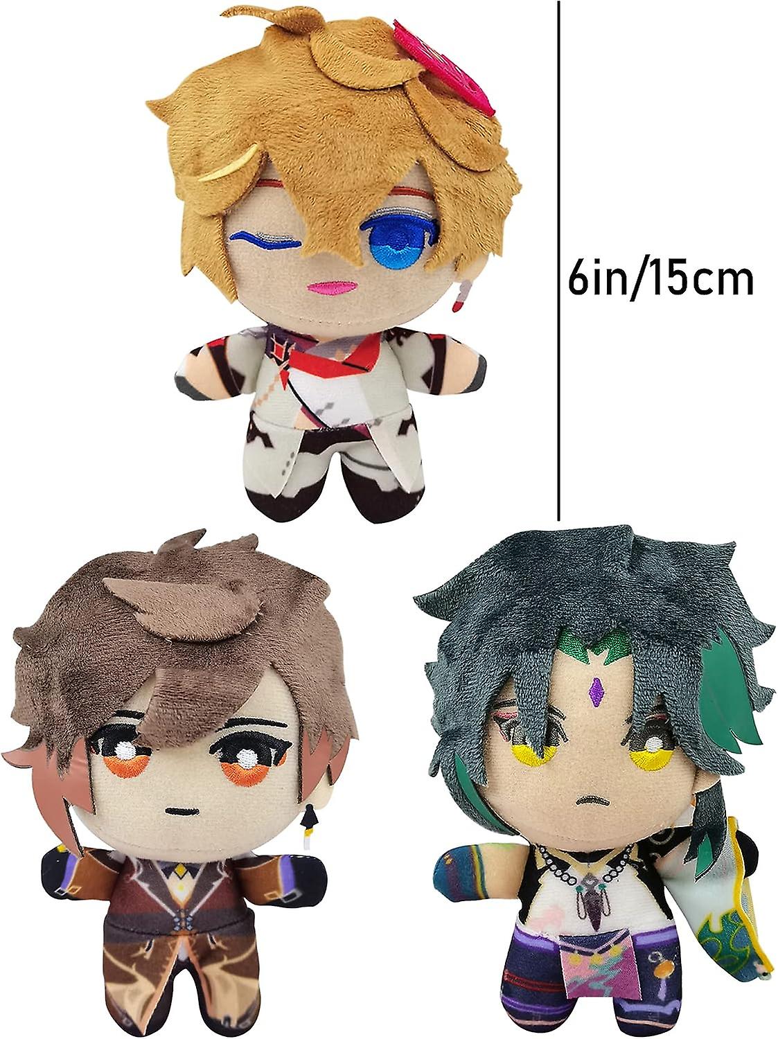 Genshin Impact Plush，3pcs Genshin Impact Plush，tartaglia，xiao，zhongli Plush Toy Doll (genshin Impact) - -