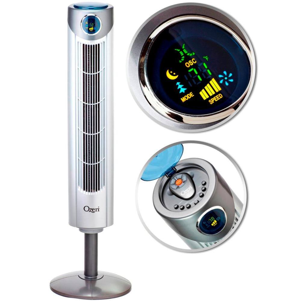 Ozeri Ultra 42 in. Wind Fan Adjustable Oscillating Tower Fan with Noise Reduction Technology OZF1