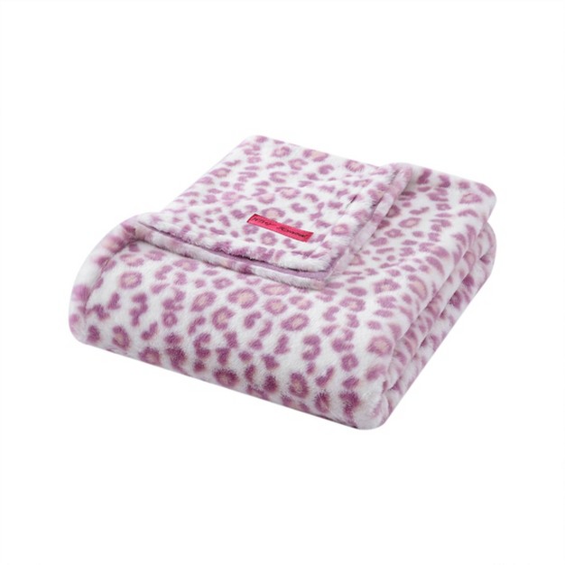 Betseys Leopard Reversible Throw Blanket Purple Betseyville