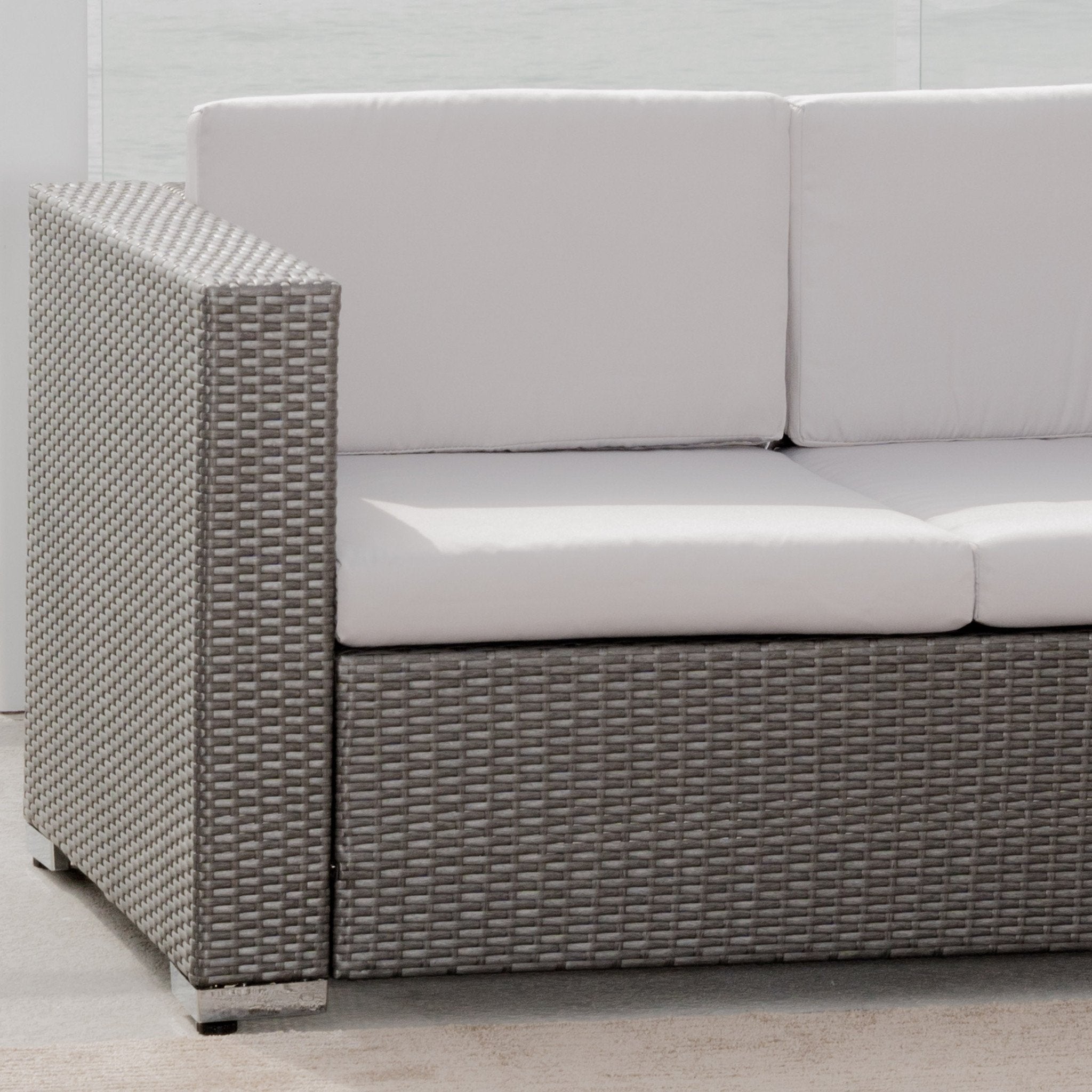 Capulet Outdoor 4-Piece Grey Wicker Sofa Set