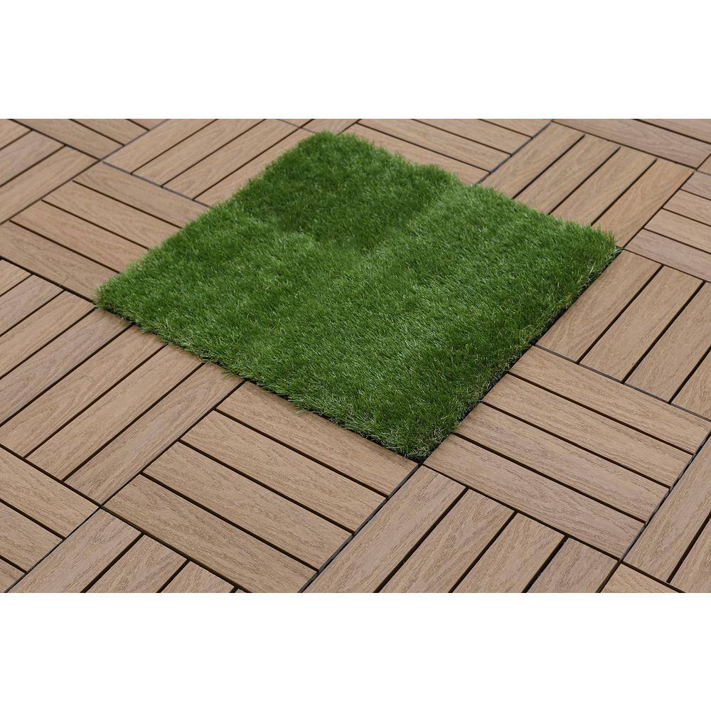 NewTechWood 1 ft. x 1 ft. Quick Deck Outdoor Faux Zoysia Grass Deck Tile (10 per case) US-QD-ZX-GS