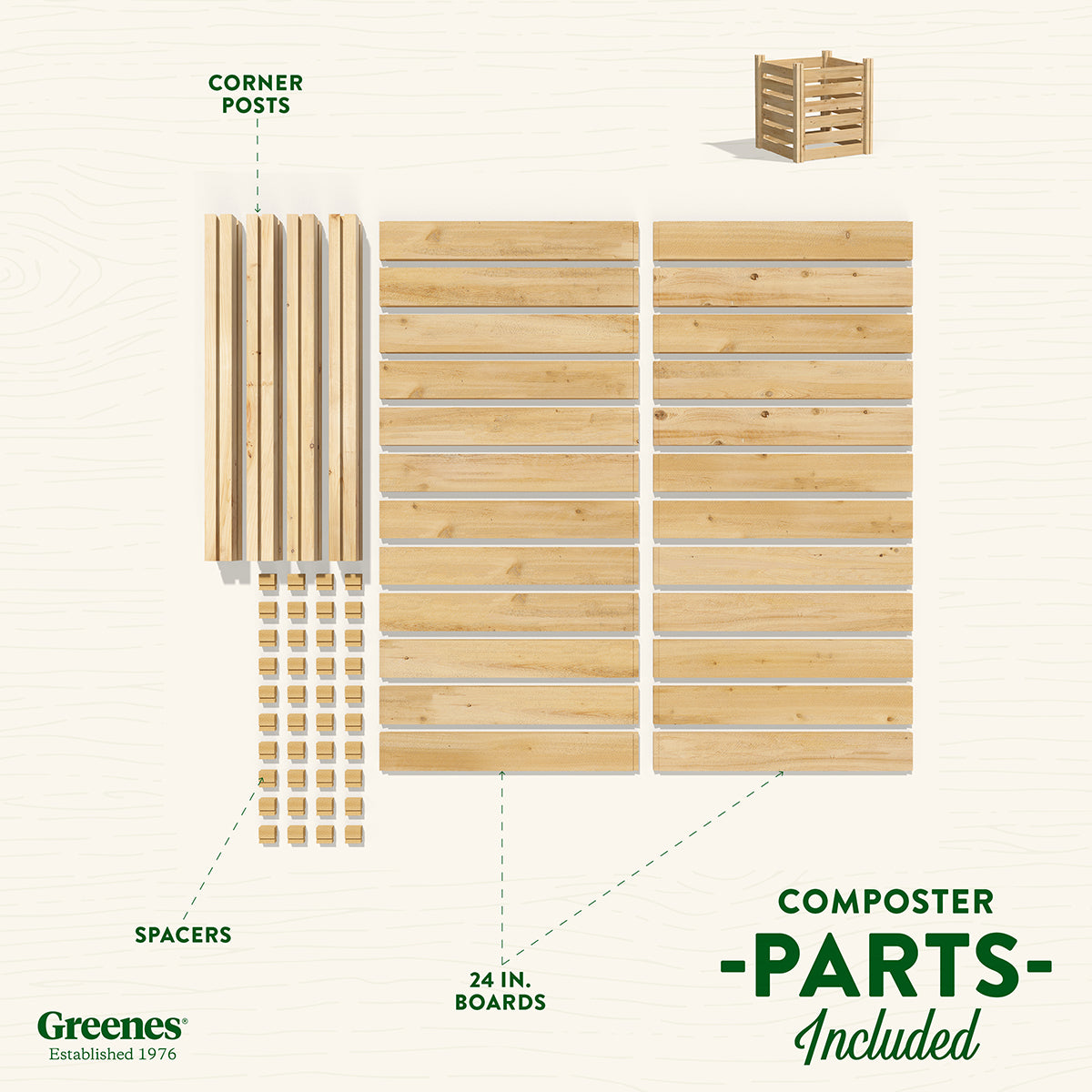 Greenes Fence Cedar Wood Composter 24" x 24" x 31"