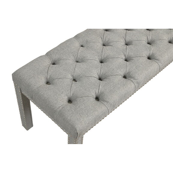 1 pc Transitional Light Grey Accent Upholstered Be...