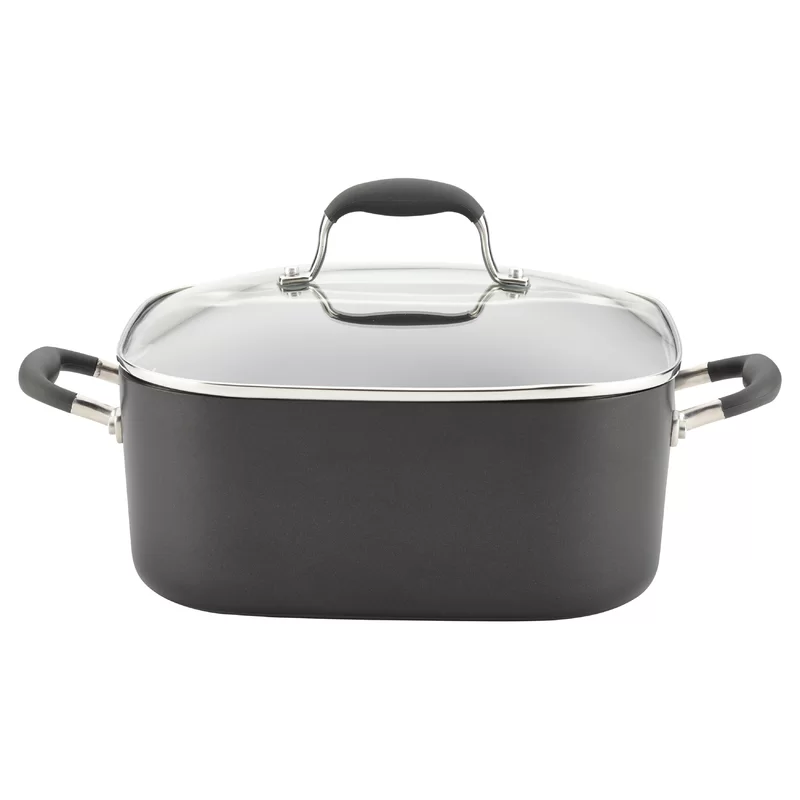 Anolon 83863 Advanced Hard Anodized Nonstick Casserole Dish/Casserole Pan with Lid - 7 Quart， Graphite Gray