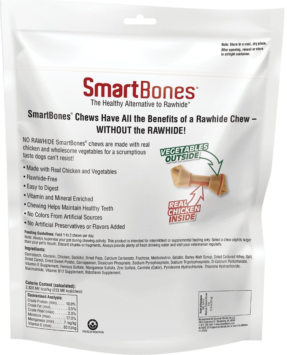 SmartBones Real Chicken Dog Treats， 4 count