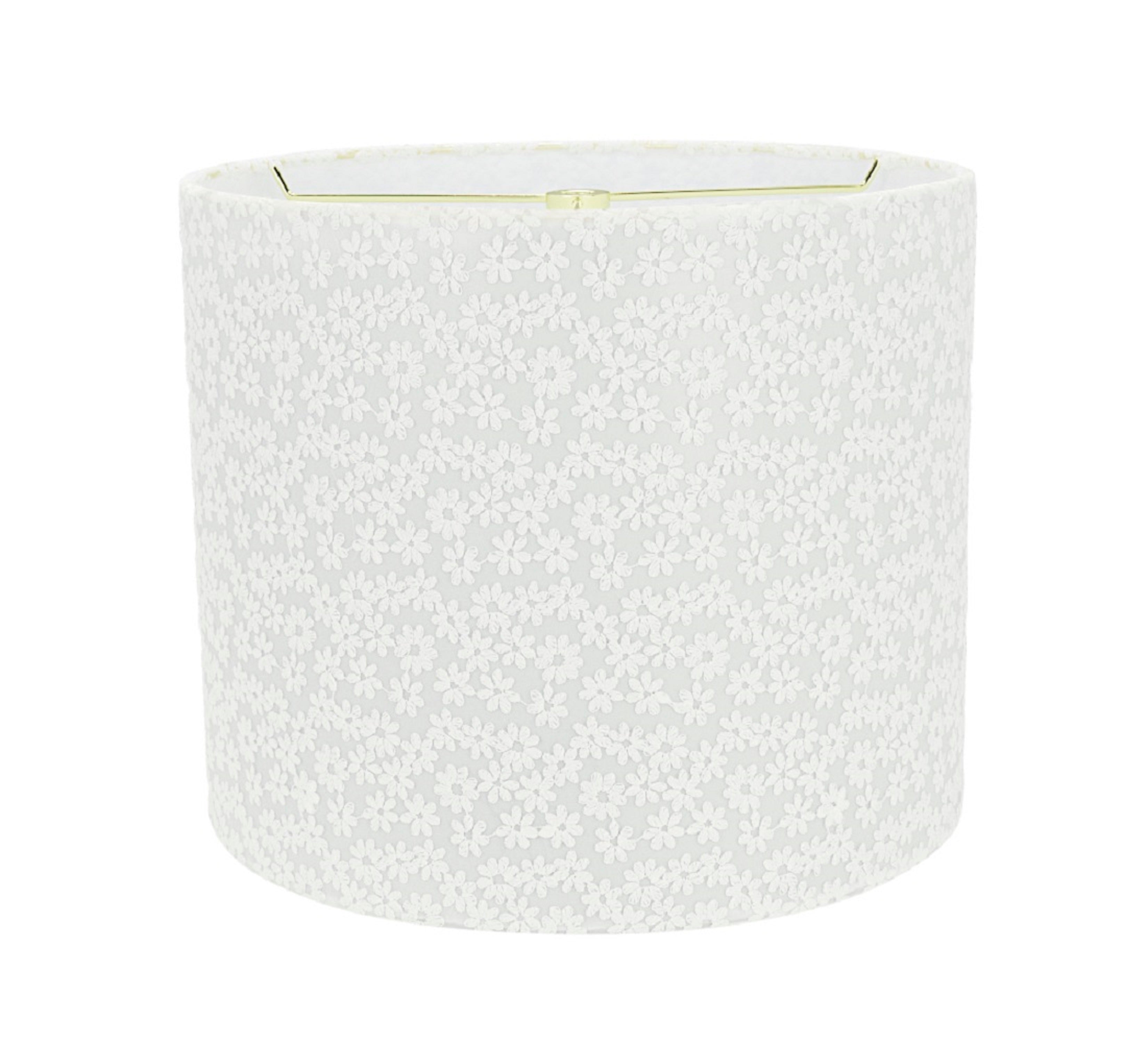 Aspen Creative 31094 Transitional Drum (Cylinder) Shaped Spider Construction Lamp Shade in White， 12