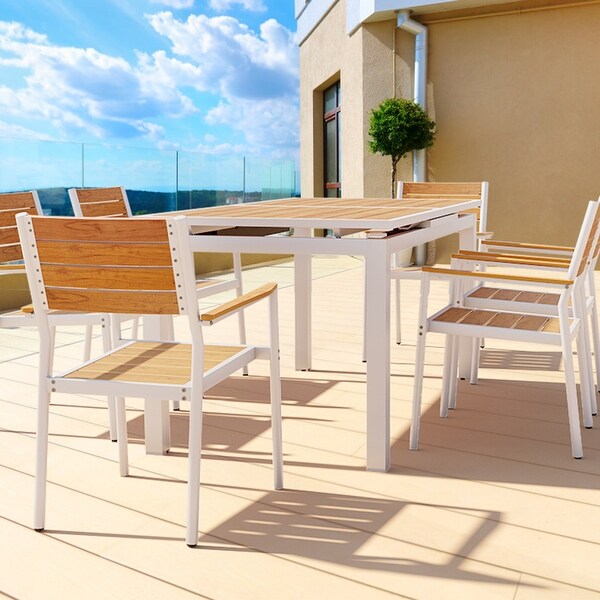 Pellebant Outdoor Aluminum Dining Table Patio Extension Table