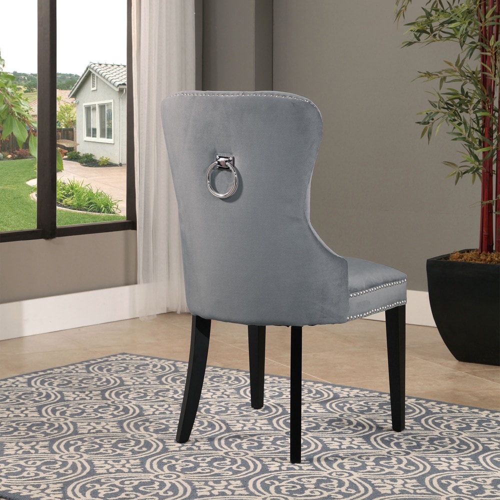 Abbyson Versailles Grey Tufted Dining Chair