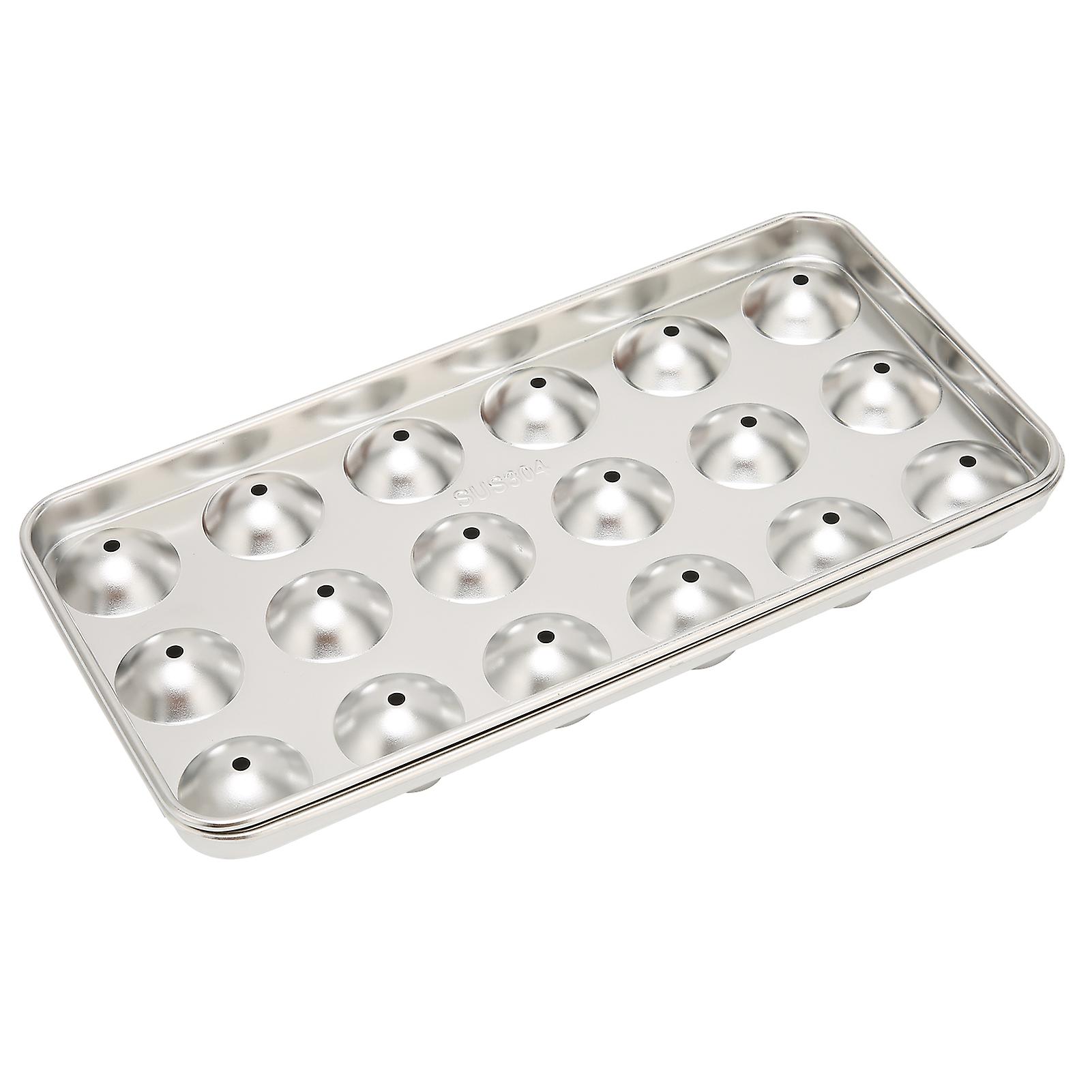 Stainless Steel Ice Mold， 18 Grid Easy To Clean Ice Ball Maker Tray Ice Freezer Container With Lid For Wine Beverage Bar Restaurant