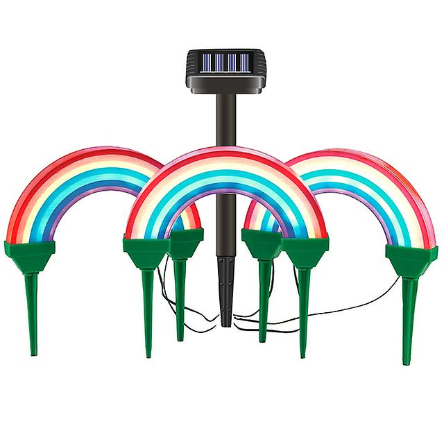 Rainbow Solar Lights Outdoor Waterproof Solar Stake Lights Led Landscape Lighting Lights For Garden Pathway Lawn Decoration