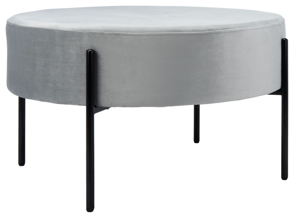 Lisbon Round Cocktail Ottoman Safavieh   Scandinavian   Footstools And Ottomans   by Safavieh  Houzz