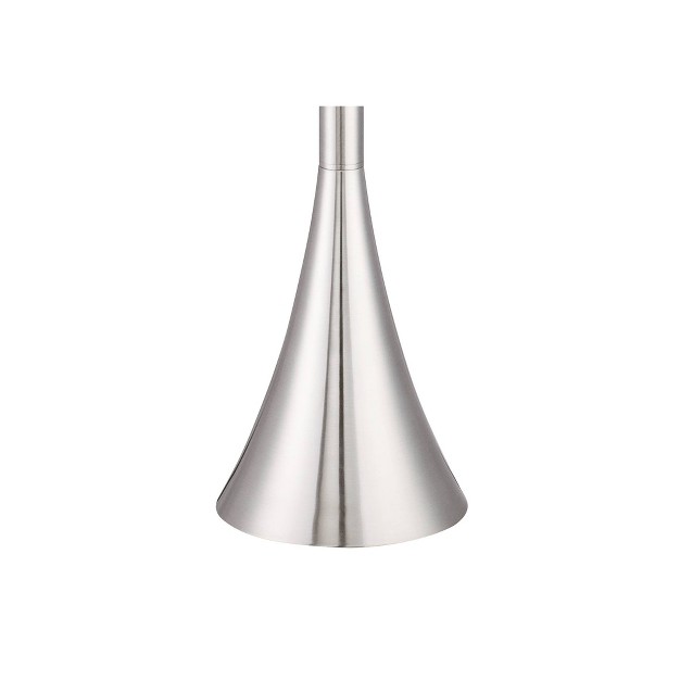 Tall Brushed Nickel Metal Frosted White Glass Shade For Living Room Bedroom Office Home