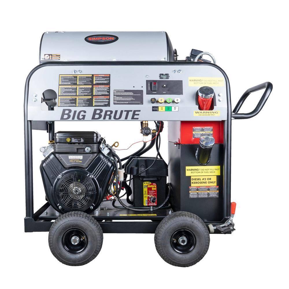 SIMPSON Big Brute 4000 PSI 4.0 GPM Gas Hot Water Professional Pressure Washer with UDOR Triplex Plunger Pump BB65108