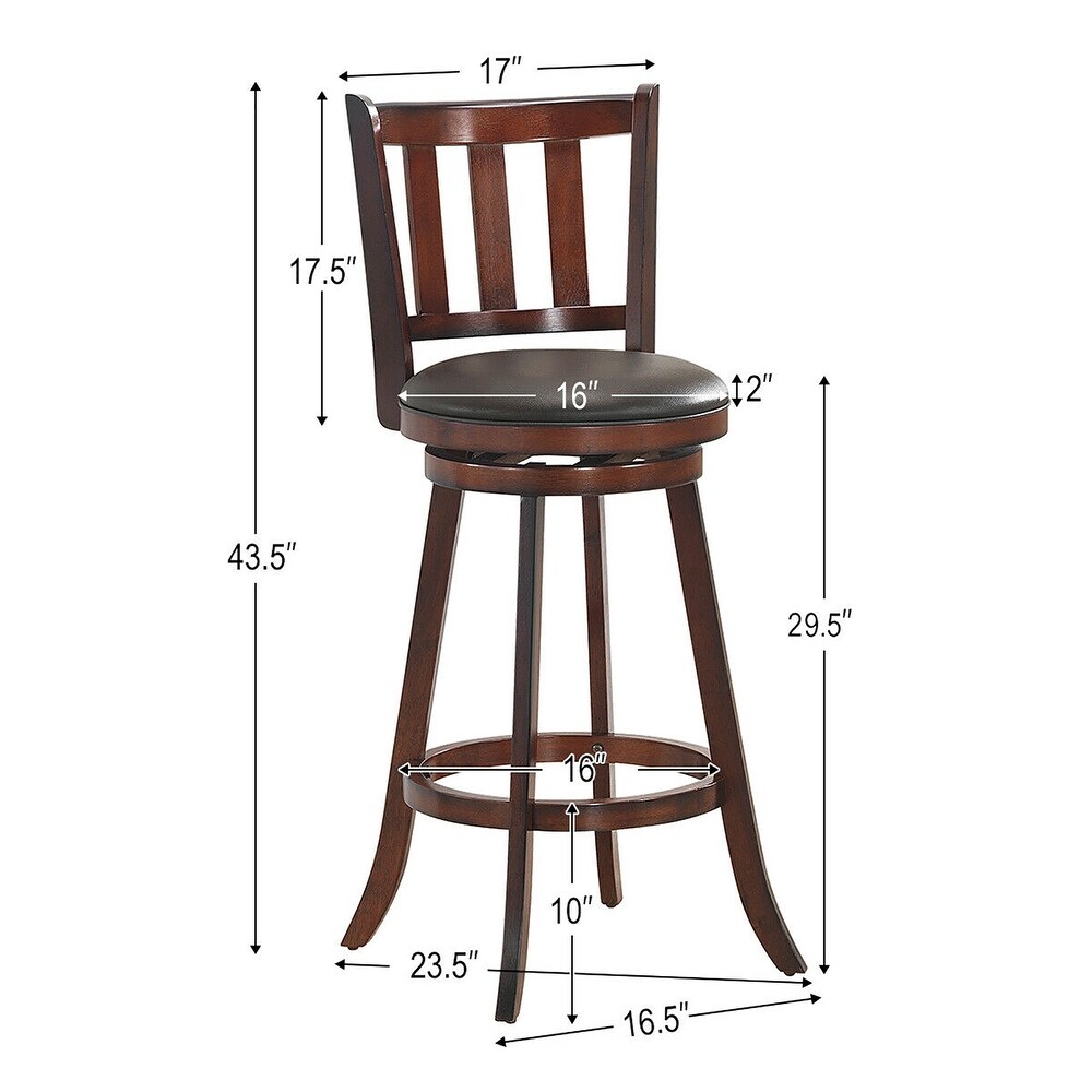 Costway Set of 4 29.5'' Swivel Bar stool Leather Padded Dining Kitchen