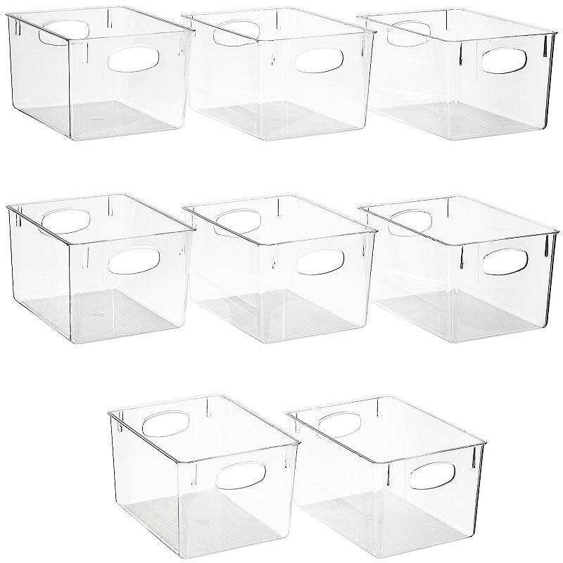 Sorbus Set of 8 Clear Fridge Bins with Handles