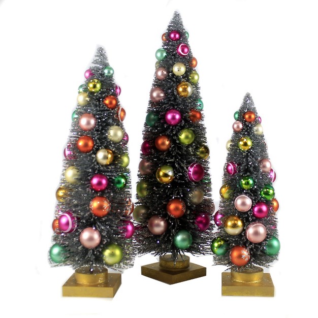 Silver Rainbow Trees Putz Village Retro Cody Foster Decorative Figurines