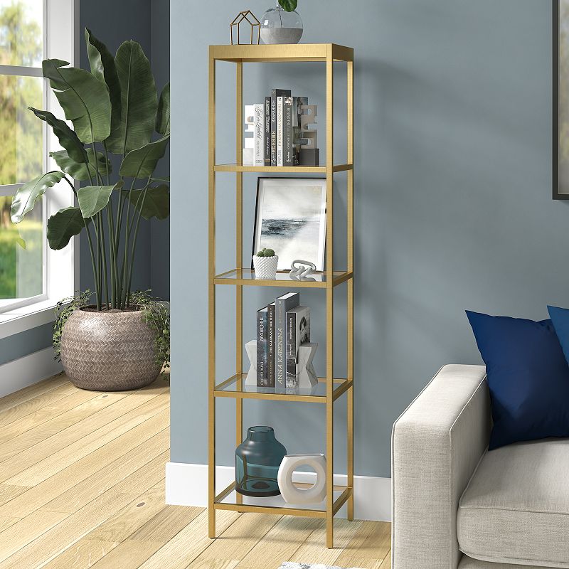 Finley and Sloane Alexis Tall Rectangular 4-Shelf Bookcase