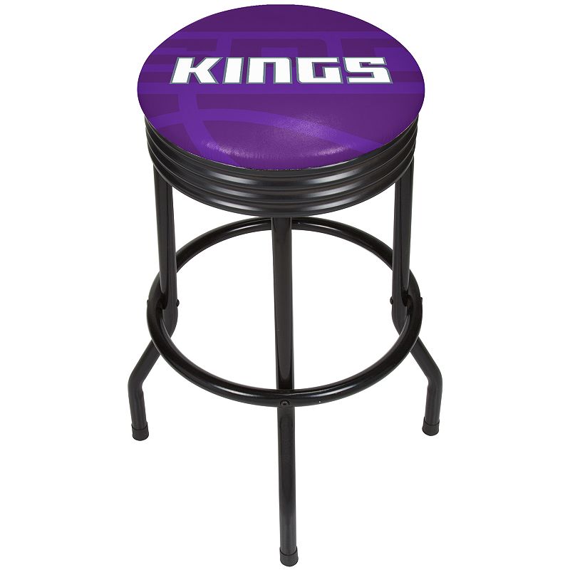 Sacramento Kings Padded Ribbed Black Bar Stool