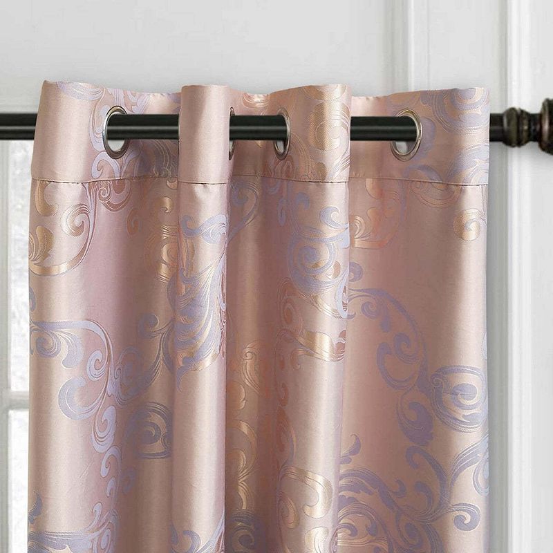 Dolce Mela Curtains Damask Jacquard Grommet Semi-Blackout