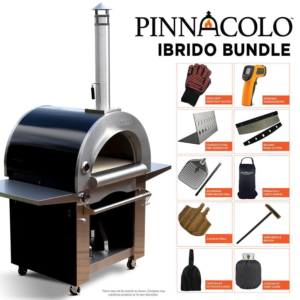 PINNACOLO IBRIDO (Hybrid) Wood and Gas Outdoor Pizza Oven with Accessories PPO-1-03