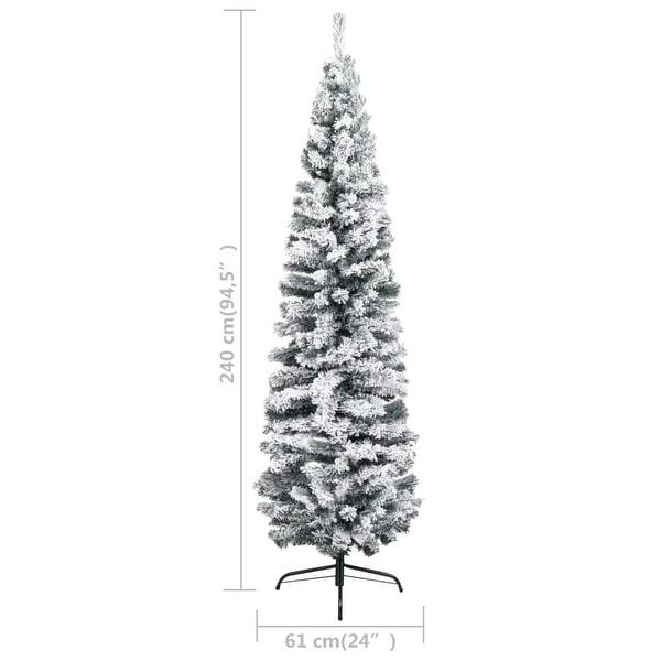 vidaXL Christmas Tree Decoration Artificial Slim Tree with Stand Green PVC