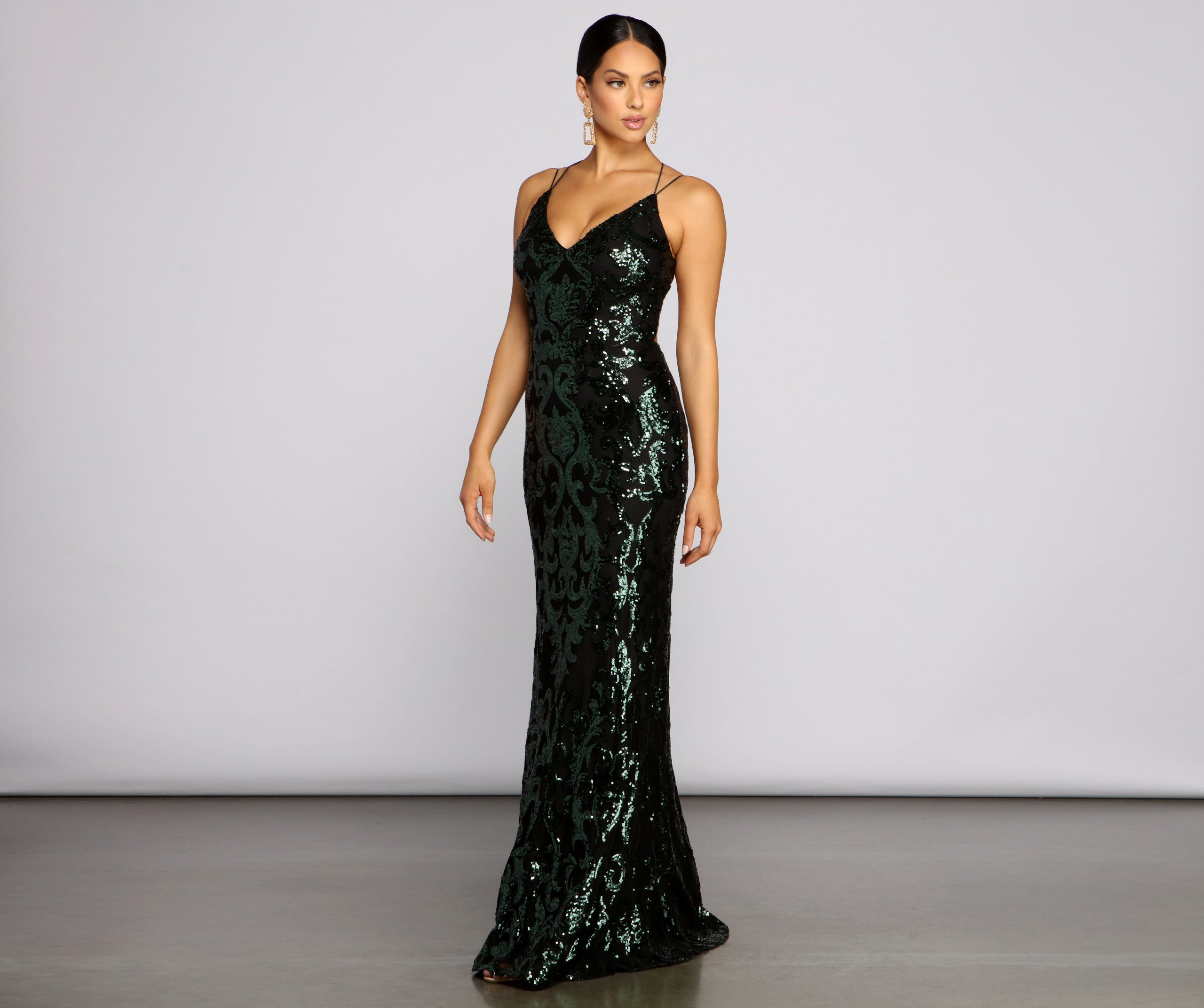 Lila Formal Open-Back Sequin Mermaid Dress