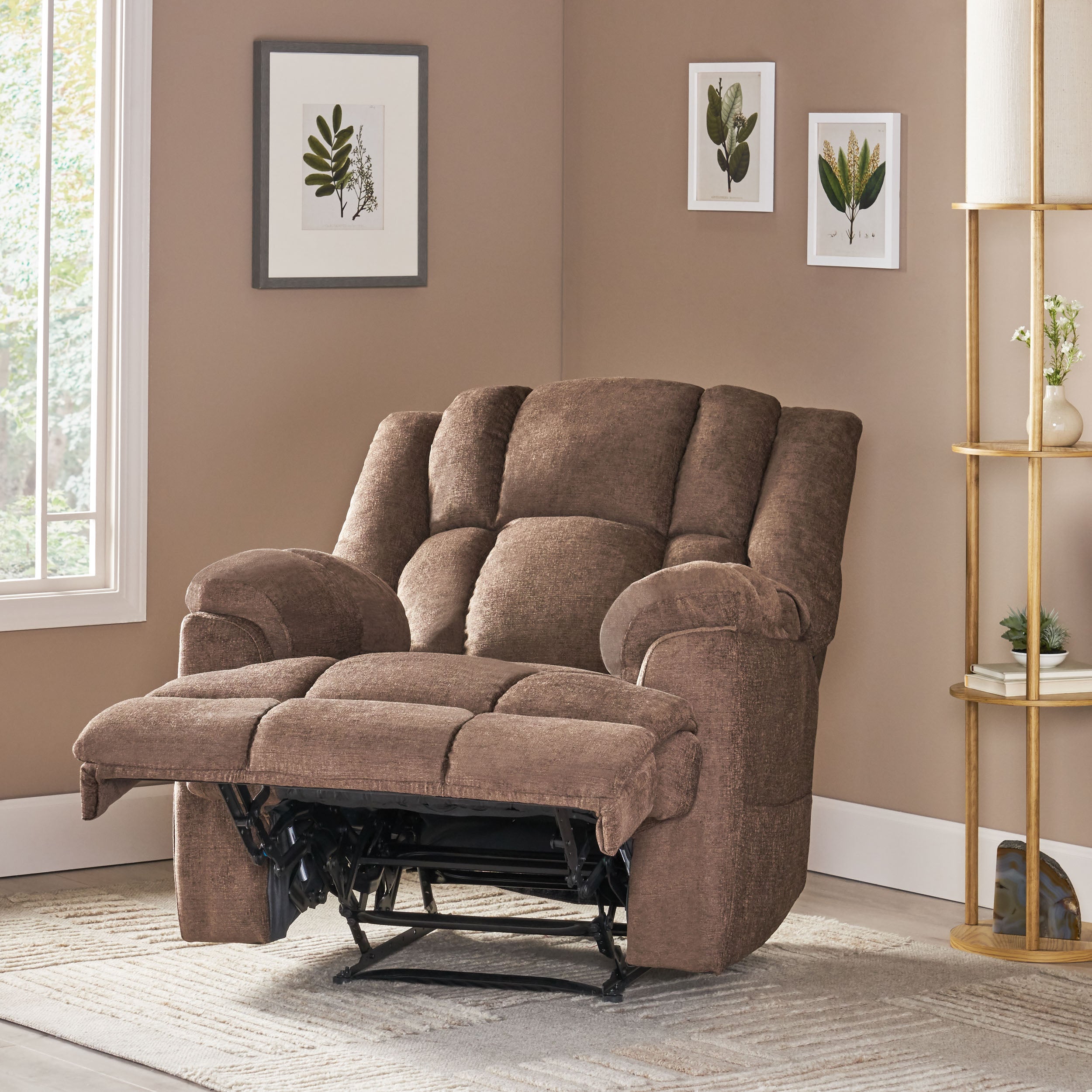 Siloam Contemporary Pillow Tufted Massage Recliner