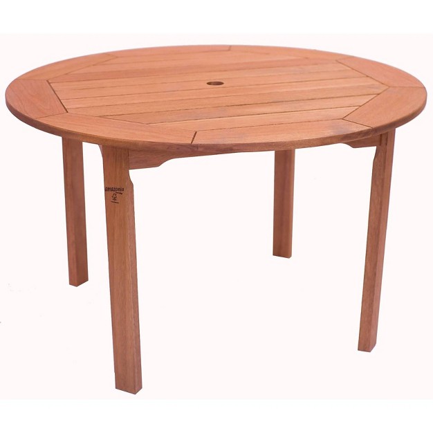 Milano 5pc Patio Eucalyptus Wood Round Dining Set International Home Miami