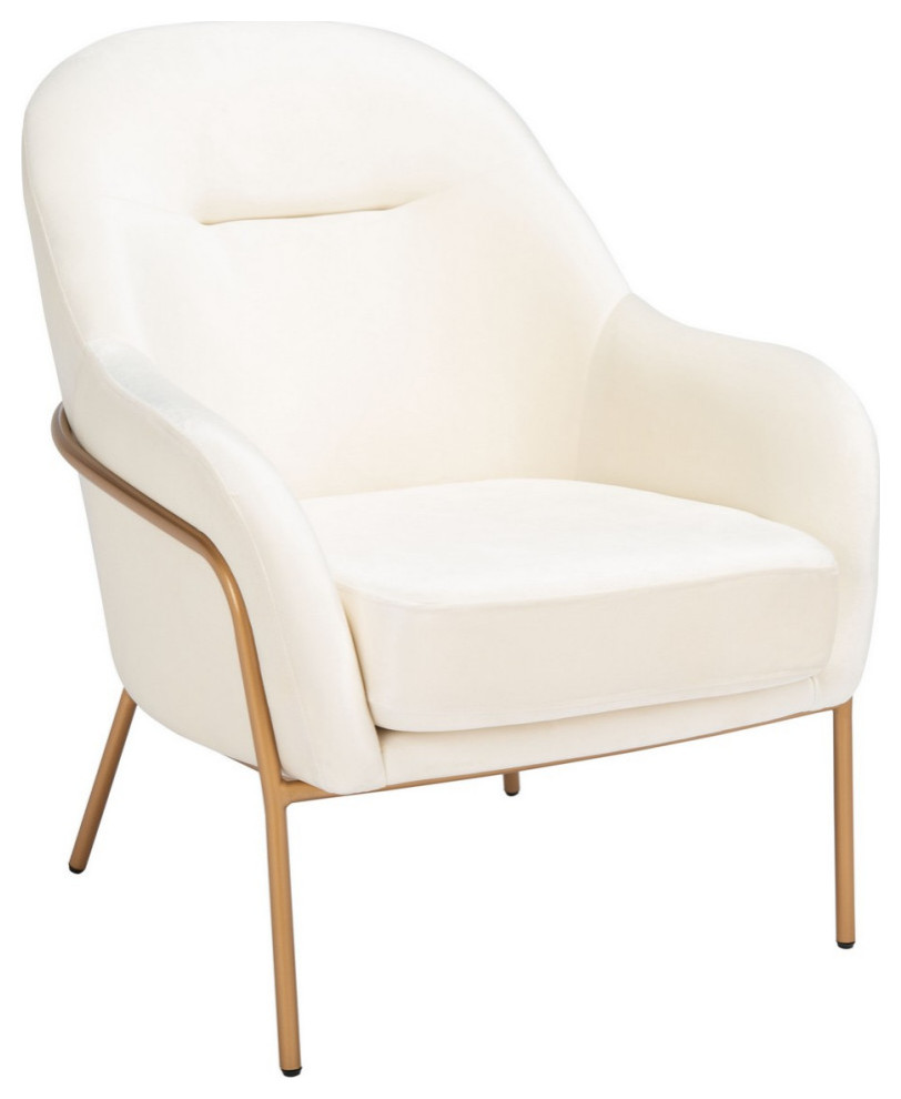 Liza Accent Chair Cream Velvet/ White   Modern   Armchairs And Accent Chairs   by Virgil Stanis Design  Houzz