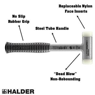 Halder Supercraft 35 Dead Blow 1.52 lbs. Nylon Hammer with 11.81 Metal Handle Rubber Grip 3377.035