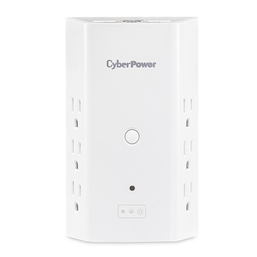 CyberPower 6-Outlet Surge Protector USB-A USB-C Wall Tap P6WUCL