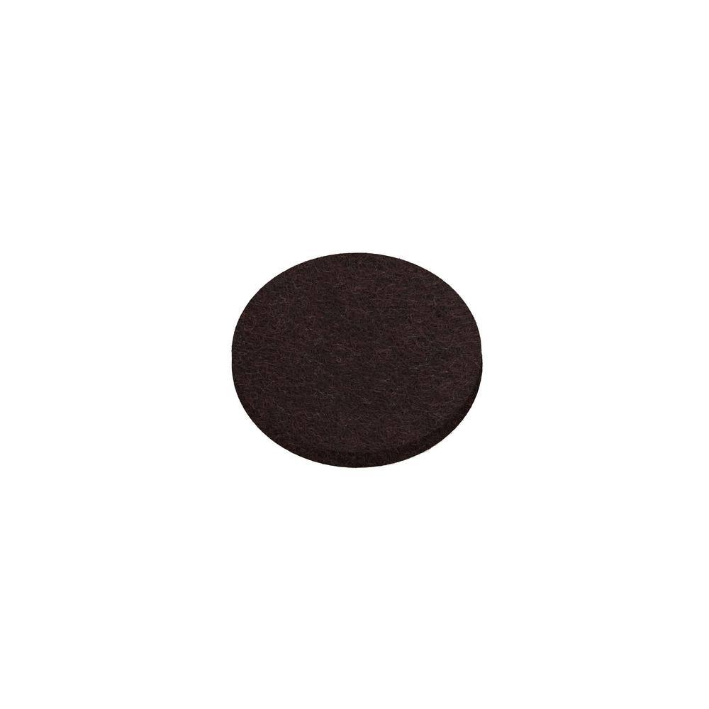 Everbilt 34 in. Brown Round Felt Medium Duty Self-Adhesive Furniture Pads (20-Pack) 46659