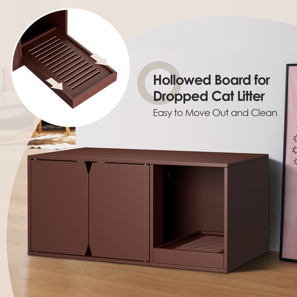 Cat Litter Box Enclosure Modern Wood Stackable Large Cat Washroom