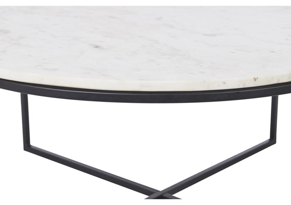 Livia Matte Black Iron Coffee Table   Transitional   Coffee Tables   by Renwil  Houzz